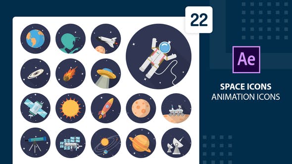 Space Animation Icons | After Effects - 30893488 Videohive Download