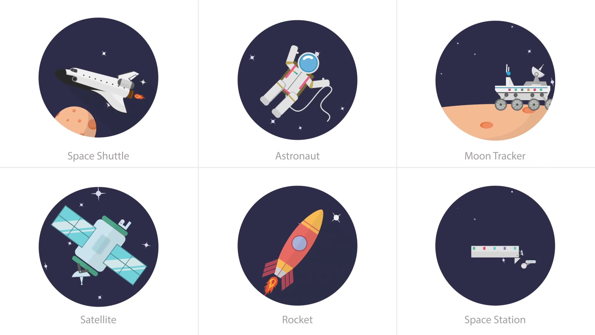 Space Animation Icons | Final Cut Pro & Apple Motion Videohive 37977056 Apple Motion Image 5