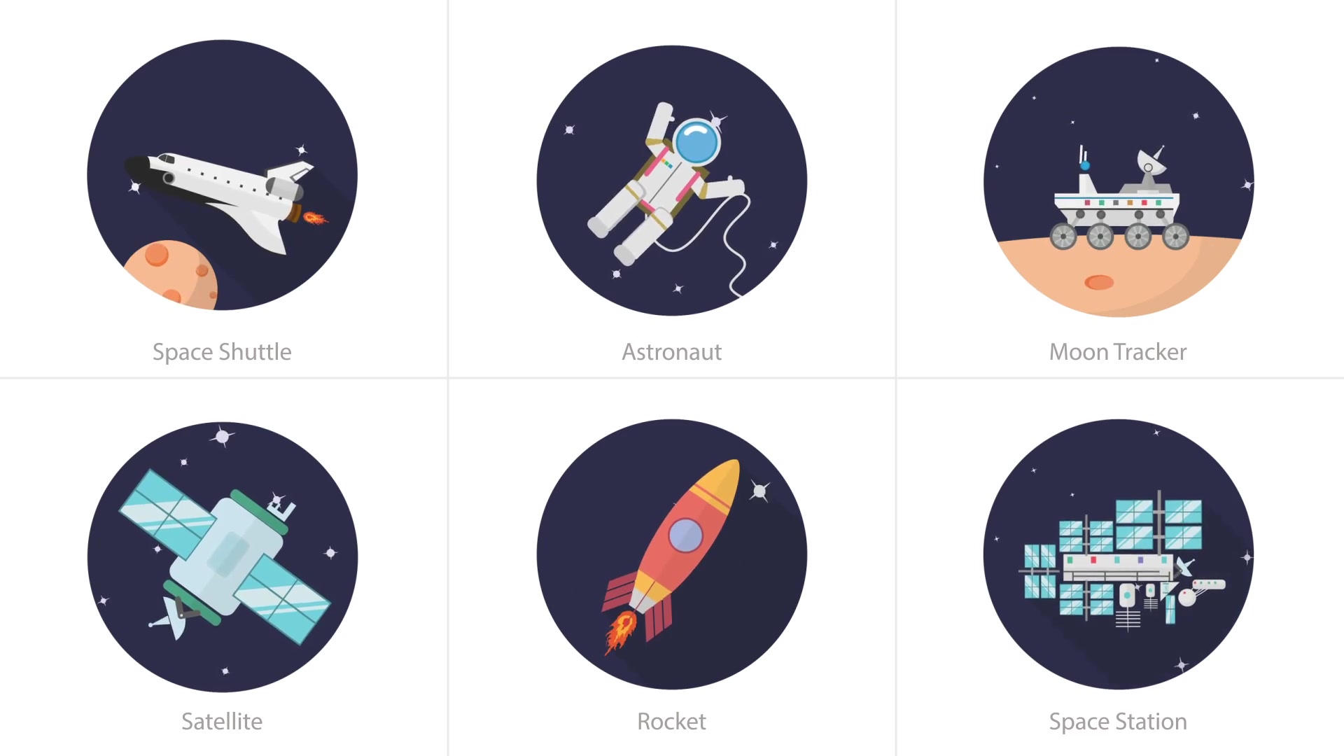 Space Animation Icons | Final Cut Pro & Apple Motion Videohive 37977056 Apple Motion Image 6
