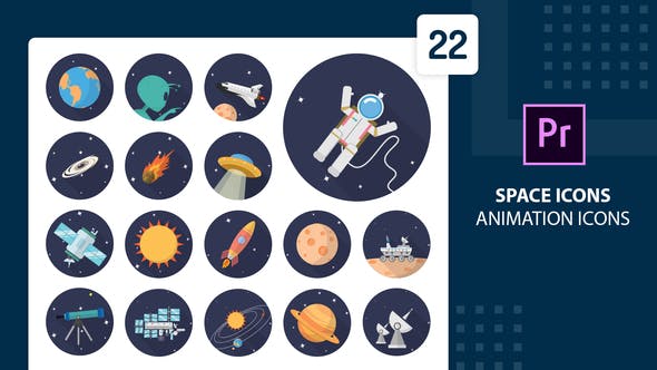 Space Animation Icons | Premiere Pro MOGRT - 30893493 Videohive Download