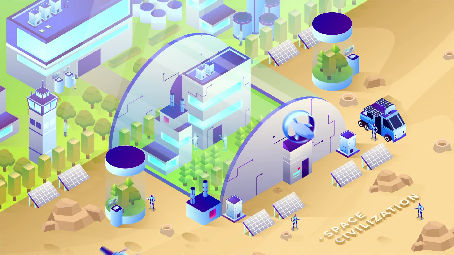 Space Technology Isometric Animation | Premiere Pro MOGRT Videohive 34040204 Premiere Pro Image 6