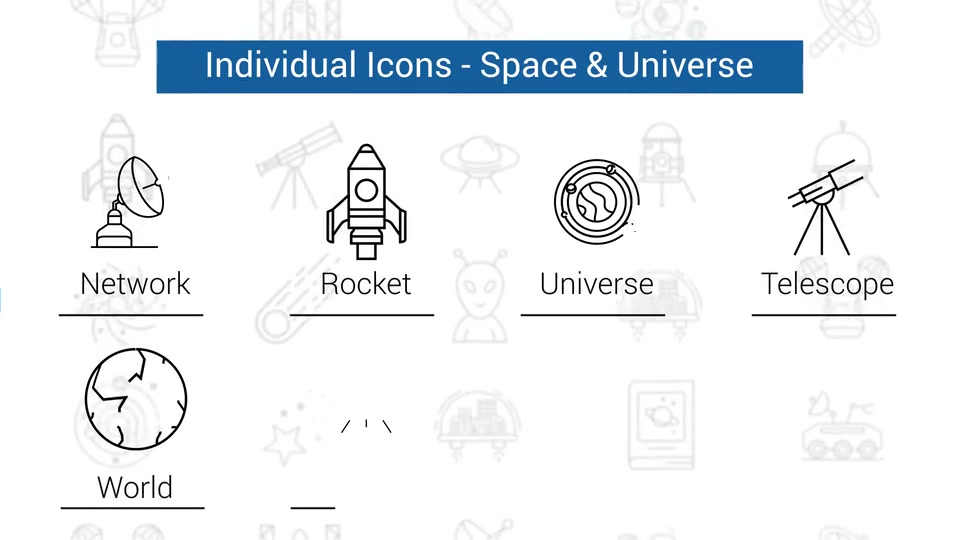 Space & Universe Line Icons Videohive 34463197 After Effects Image 8