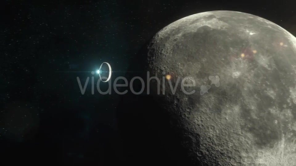 Spaceship Approaching The Moon - Download Videohive 19268698