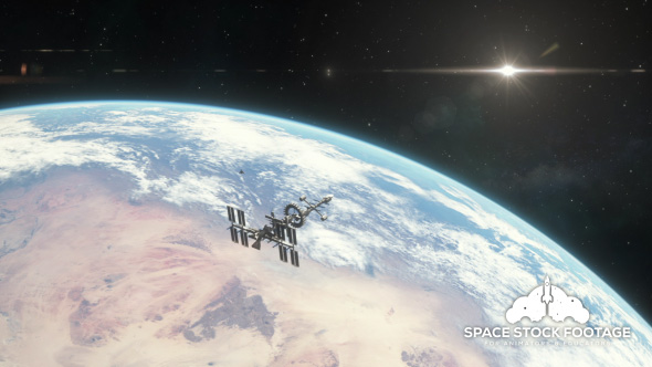 Spaceship Orbiting Earth - Download Videohive 18767694