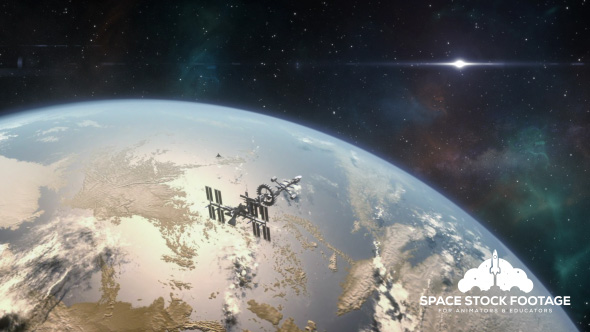 Spaceship Orbiting Exoplanet - Download Videohive 18821849