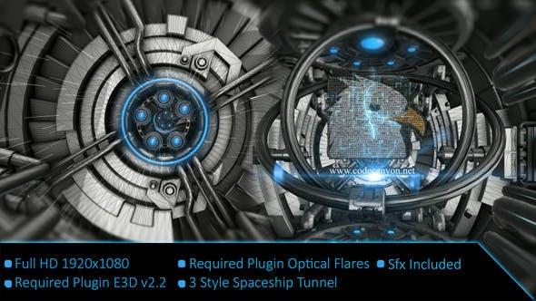Spaceship Tunnel Logo - Download Videohive 20315837