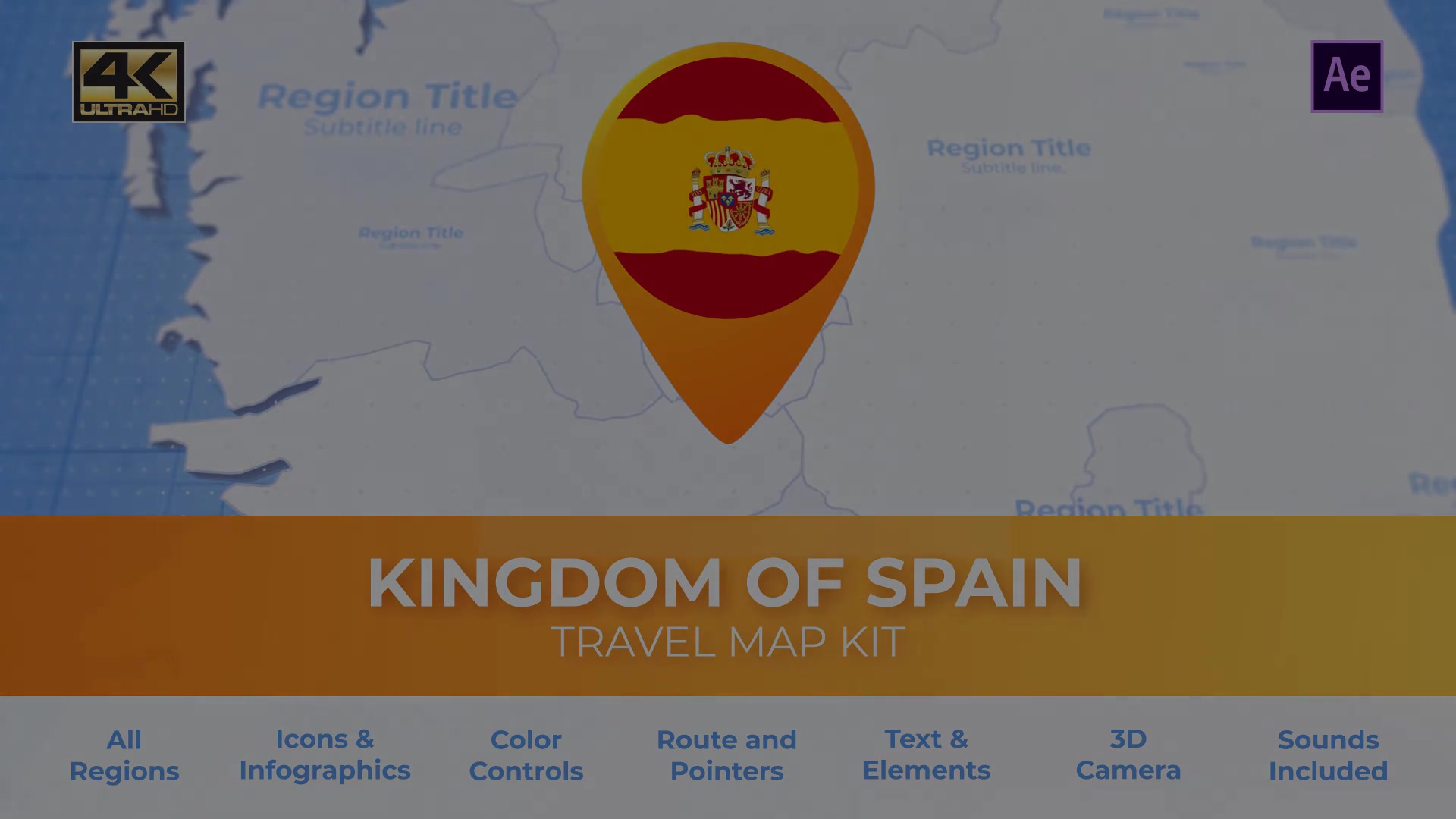 Spain Map Kingdom of Spain Travel Map Videohive 28020244 After Effects Image 13