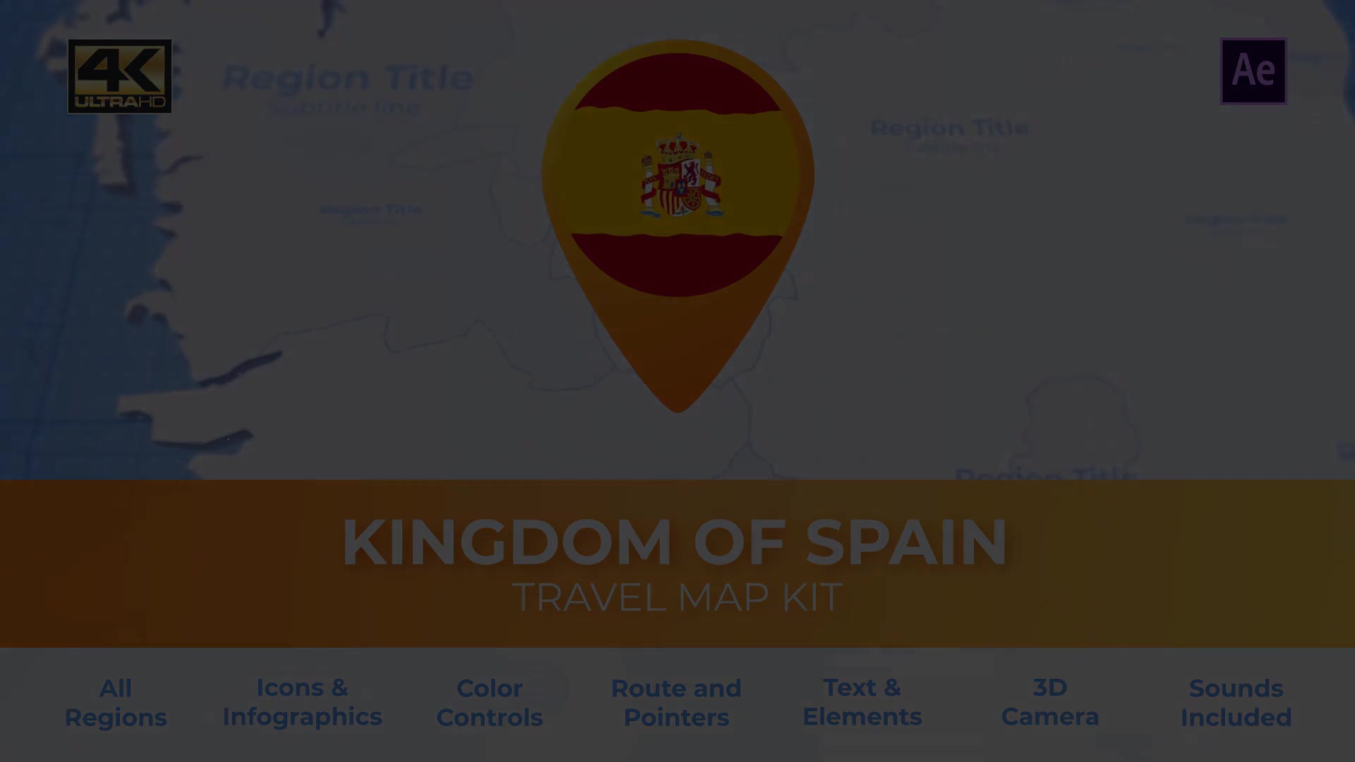 Spain Map Kingdom of Spain Travel Map Videohive 28020244 After Effects Image 6