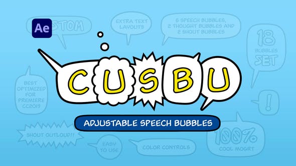 Speech Bubbles Adjustable - Videohive Download 35972435
