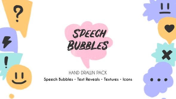 Speech Bubbles Hand Drawn Pack - 36627959 Download Videohive