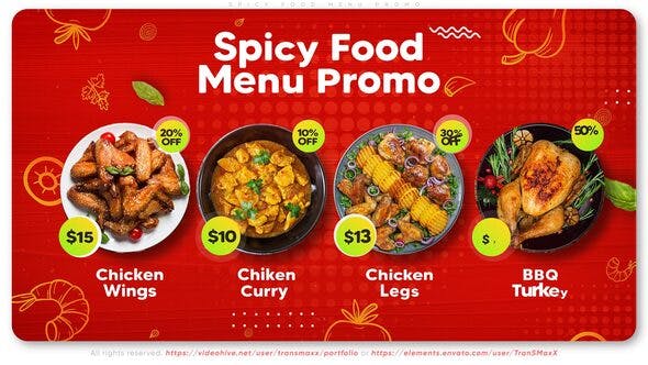 Spicy Food Menu Promo - 38869462 Download Videohive