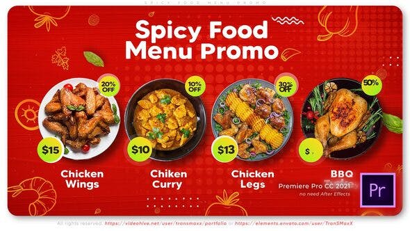 Spicy Food Menu Promo - Videohive 38947049 Download