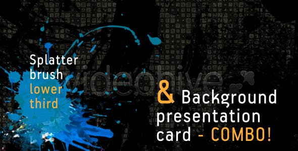 Splatter brush LOWER THIRD & background card COMBO - Download Videohive 120194