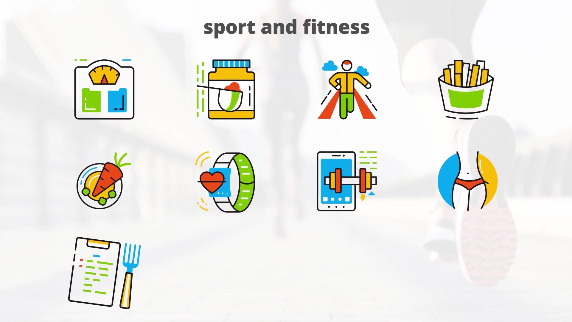Sport and Fitness Flat Animated Icons Videohive 24429437 After Effects Image 6
