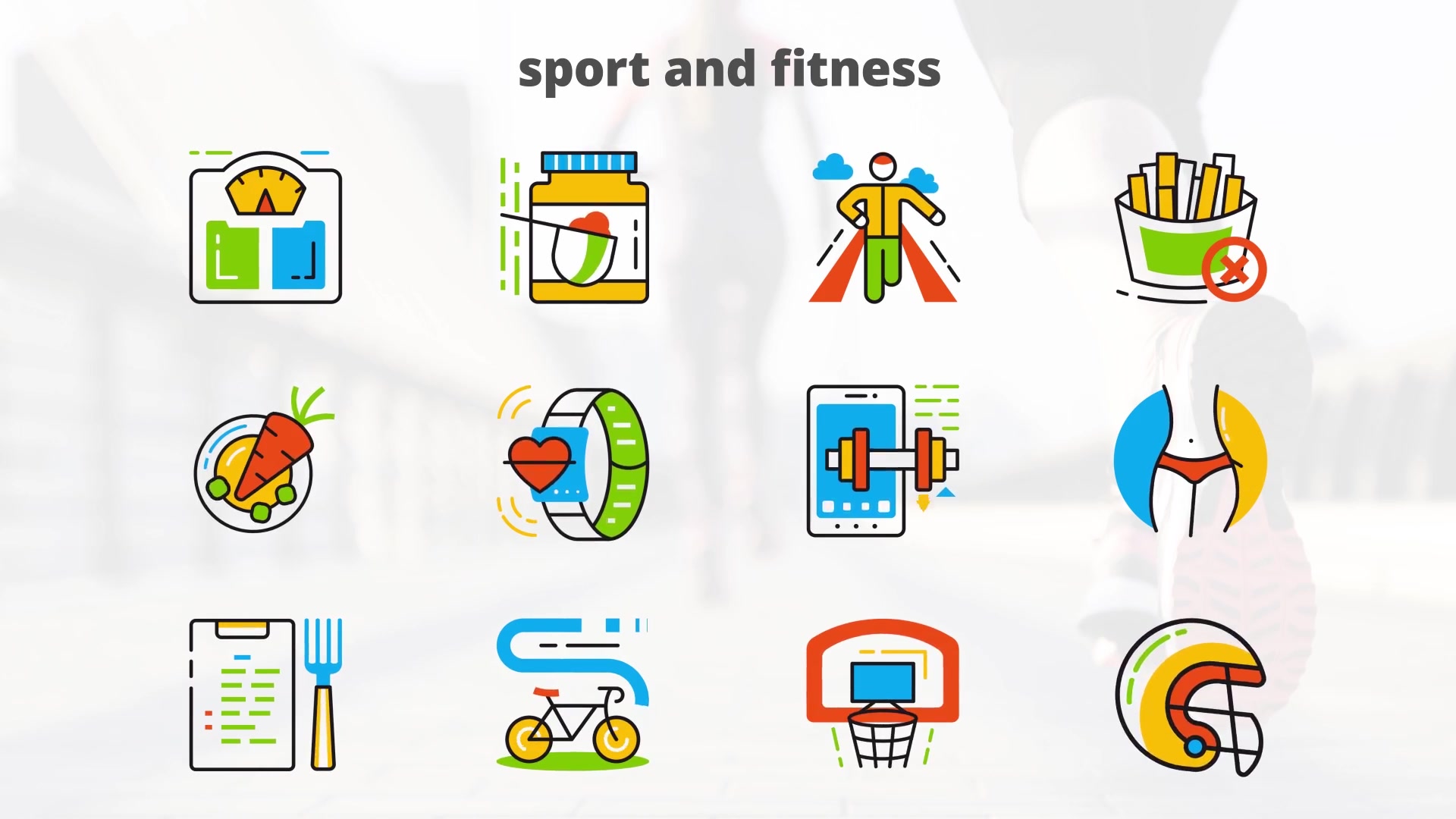 Sport and Fitness Flat Animated Icons Videohive 24429437 After Effects Image 7