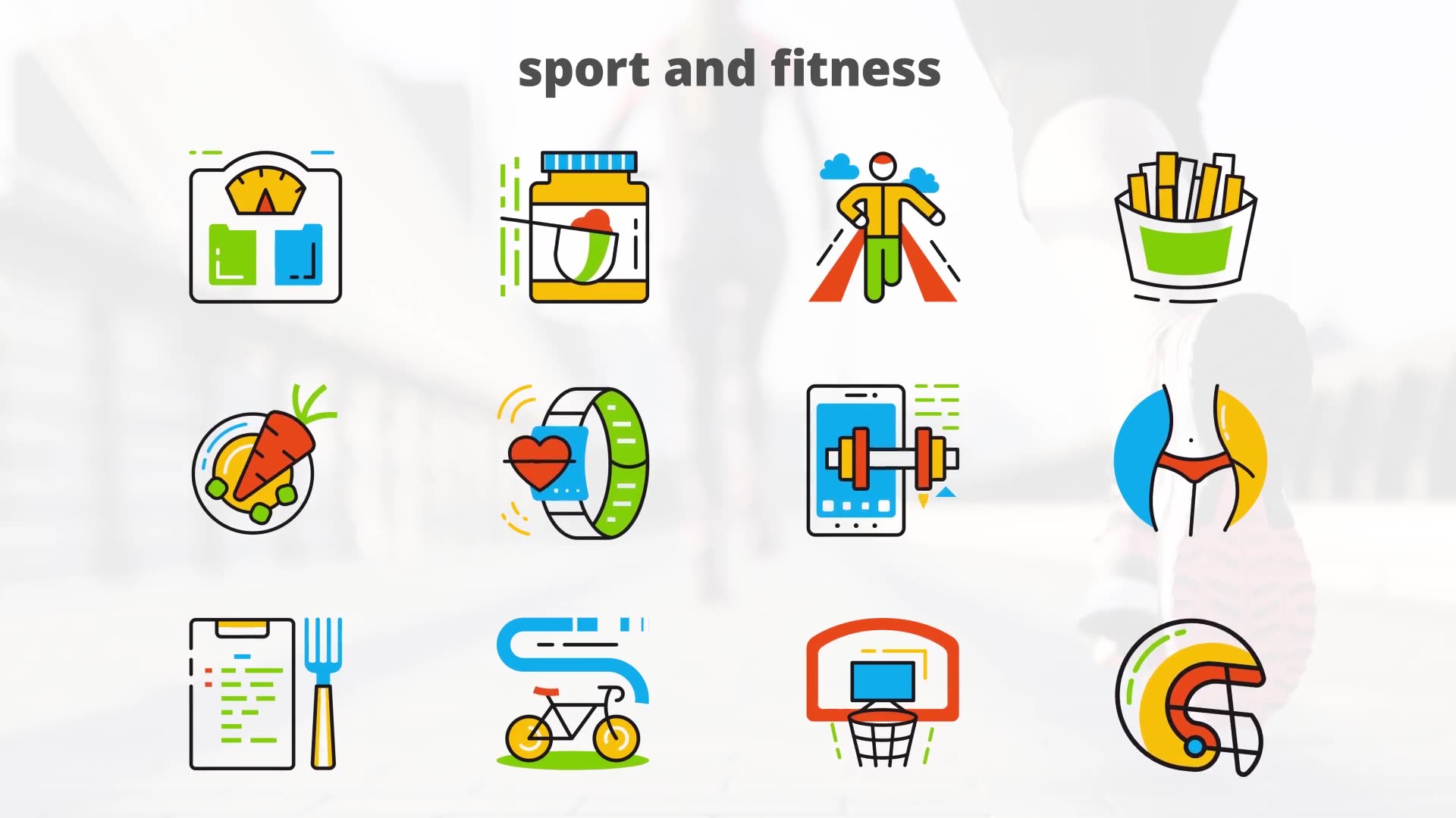 Sport and Fitness Flat Animated Icons Videohive 24429437 After Effects Image 8