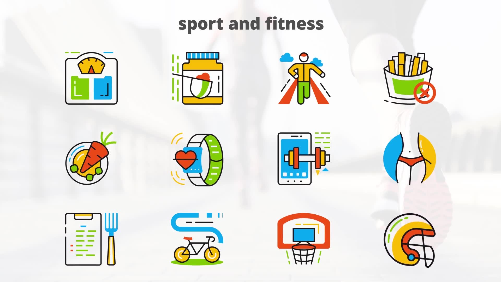 Sport and Fitness Flat Animated Icons Videohive 24429437 After Effects Image 9