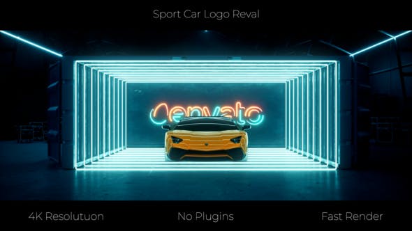Sport Car Neon Logo - Download Videohive 33213440