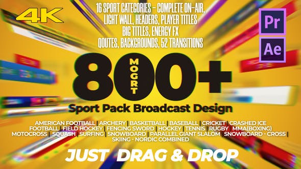 Sport Pack Broadcast Design MOGRT - Videohive 32089771 Download