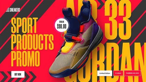 Sport Products Sale Promo. Sneakers - Download Videohive 33971688
