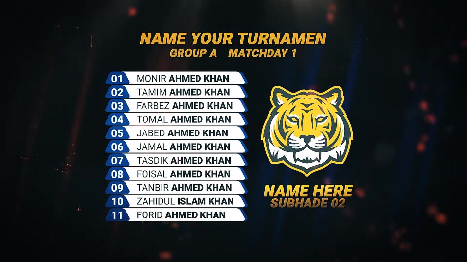 Sports tournament Players List || Team vs card || Soccer Broadcast Videohive 39994404 After Effects Image 10
