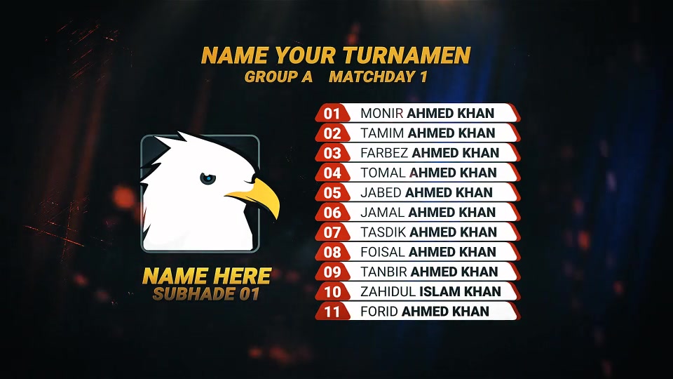 Sports tournament Players List || Team vs card || Soccer Broadcast Videohive 39994404 After Effects Image 7