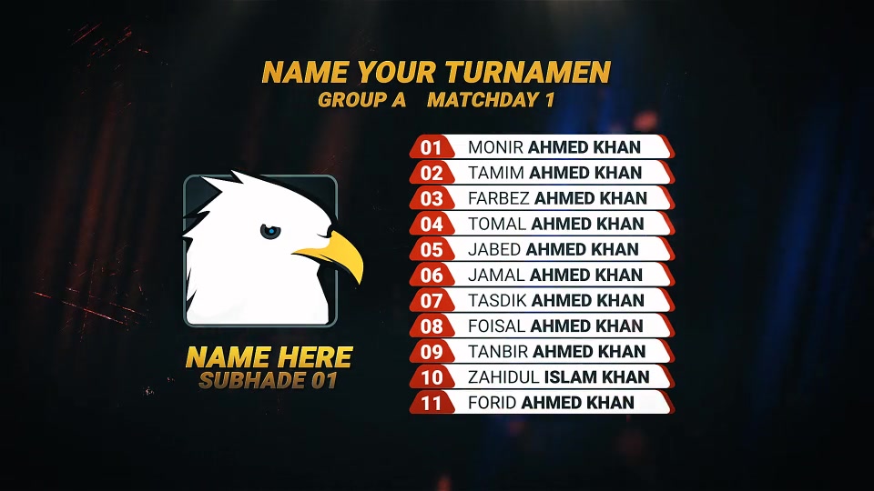 Sports tournament Players List || Team vs card || Soccer Broadcast Videohive 39994404 After Effects Image 8