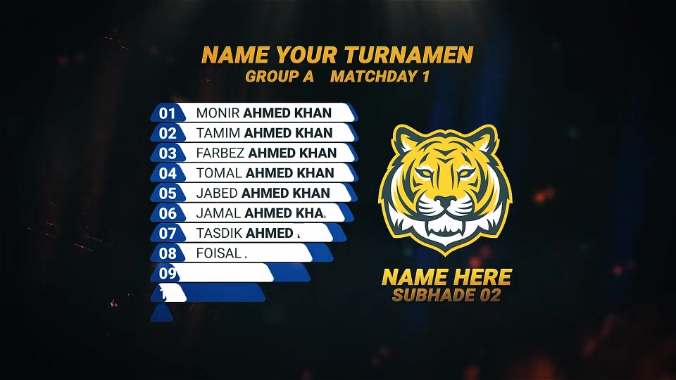 Sports tournament Players List || Team vs card || Soccer Broadcast Videohive 39994404 After Effects Image 9