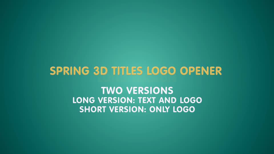 Spring 3D Titles Logo Opener - Download Videohive 5934259