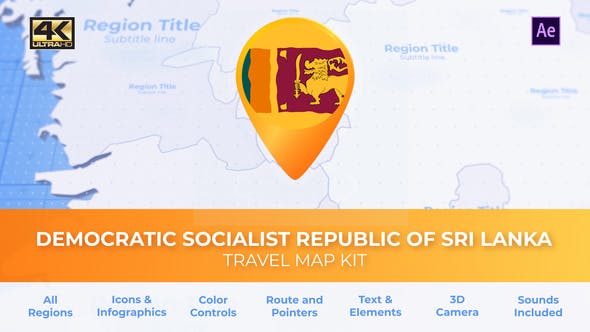 Sri Lanka Map Democratic Socialist Republic of Sri Lanka Travel Map - Videohive Download 30442481