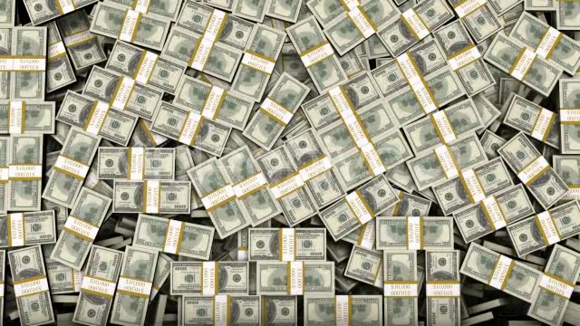 Stacked Bundles Of $100 Bills Fill Screen Overlay - Download Videohive 3111614