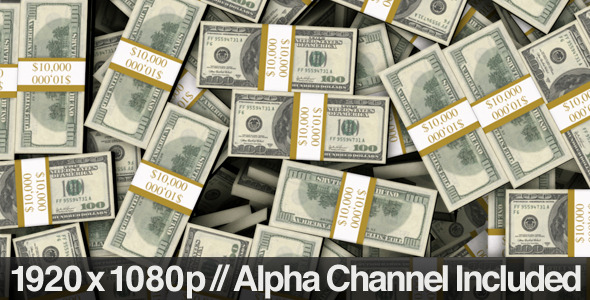 Stacked Bundles Of $100 Bills Fill Screen Overlay - Download Videohive 3111614