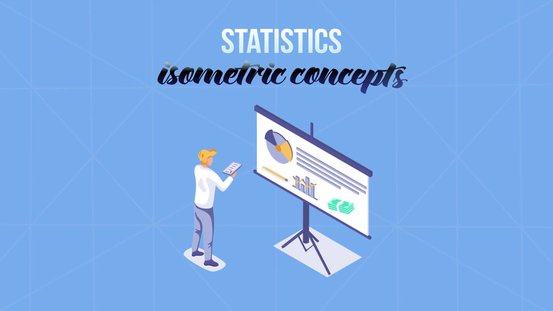 Statistics Isometric Concept Videohive 29057296 After Effects Image 1