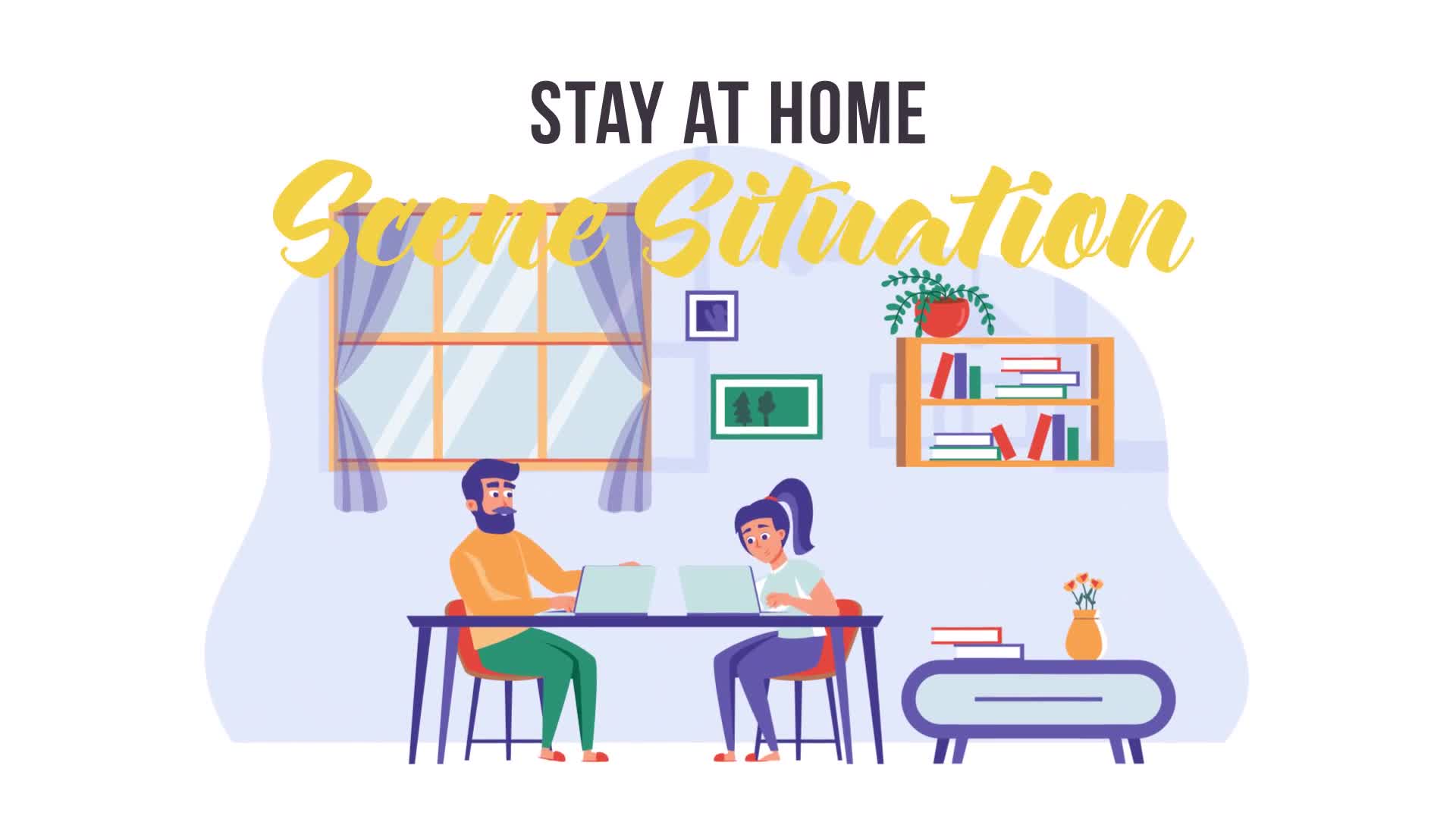 Stay at home Scene Situation Videohive 31793988 After Effects Image 1