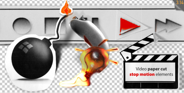 Stop Motion Video Paper Cut Elements - Download Videohive 3213280