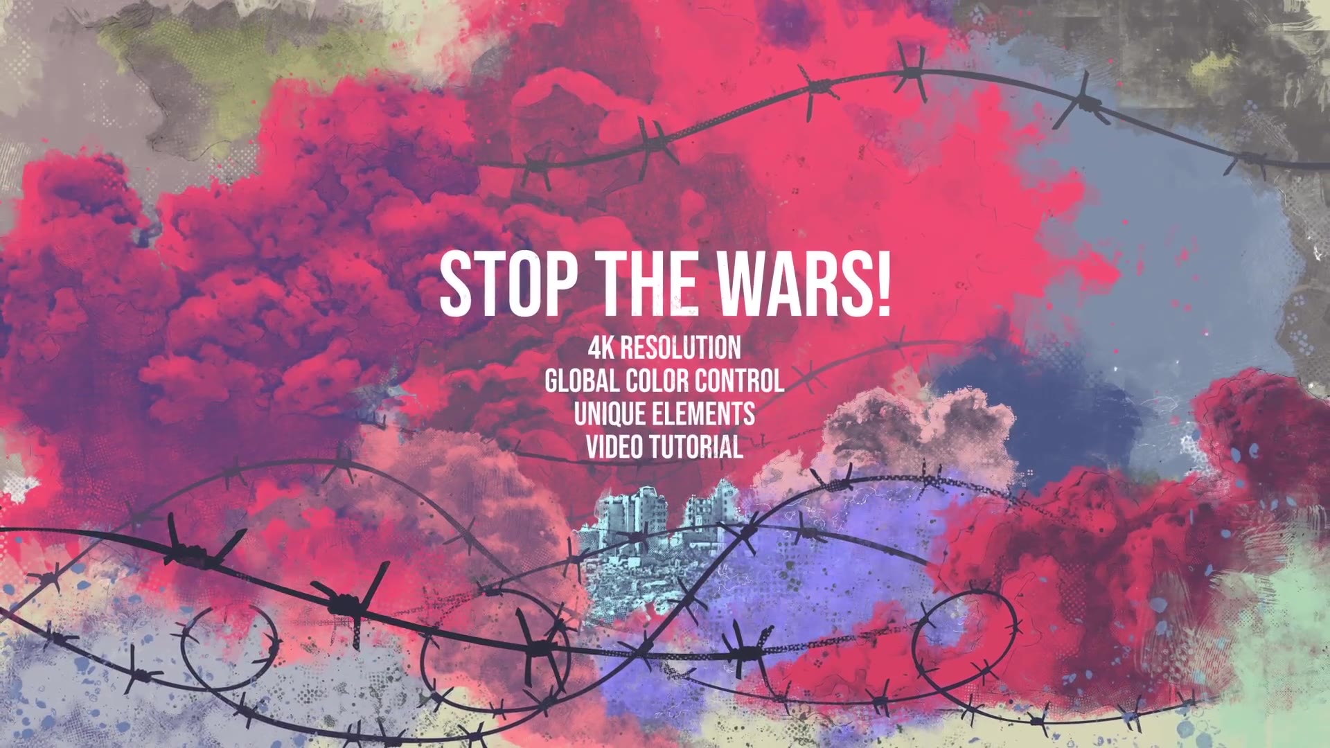 Stop the WARS/ Terror/ World War Trailer/ Barbed Wire/ Bomb/ Explosions/ Smoke/ Ruins/ Crisis/ Death Videohive 29398538 After Effects Image 3