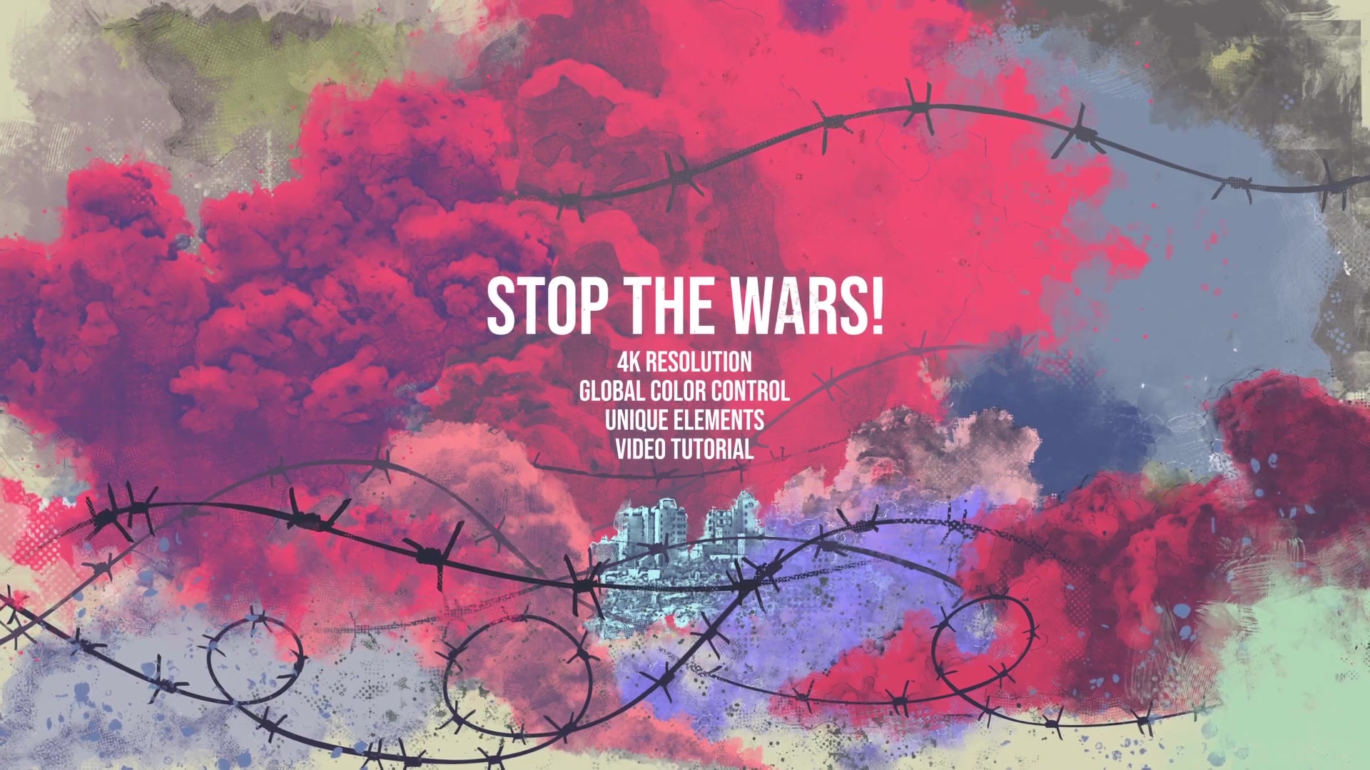 Stop the WARS/ Terror/ World War Trailer/ Barbed Wire/ Bomb/ Explosions/ Smoke/ Ruins/ Crisis/ Death Videohive 29398538 After Effects Image 4