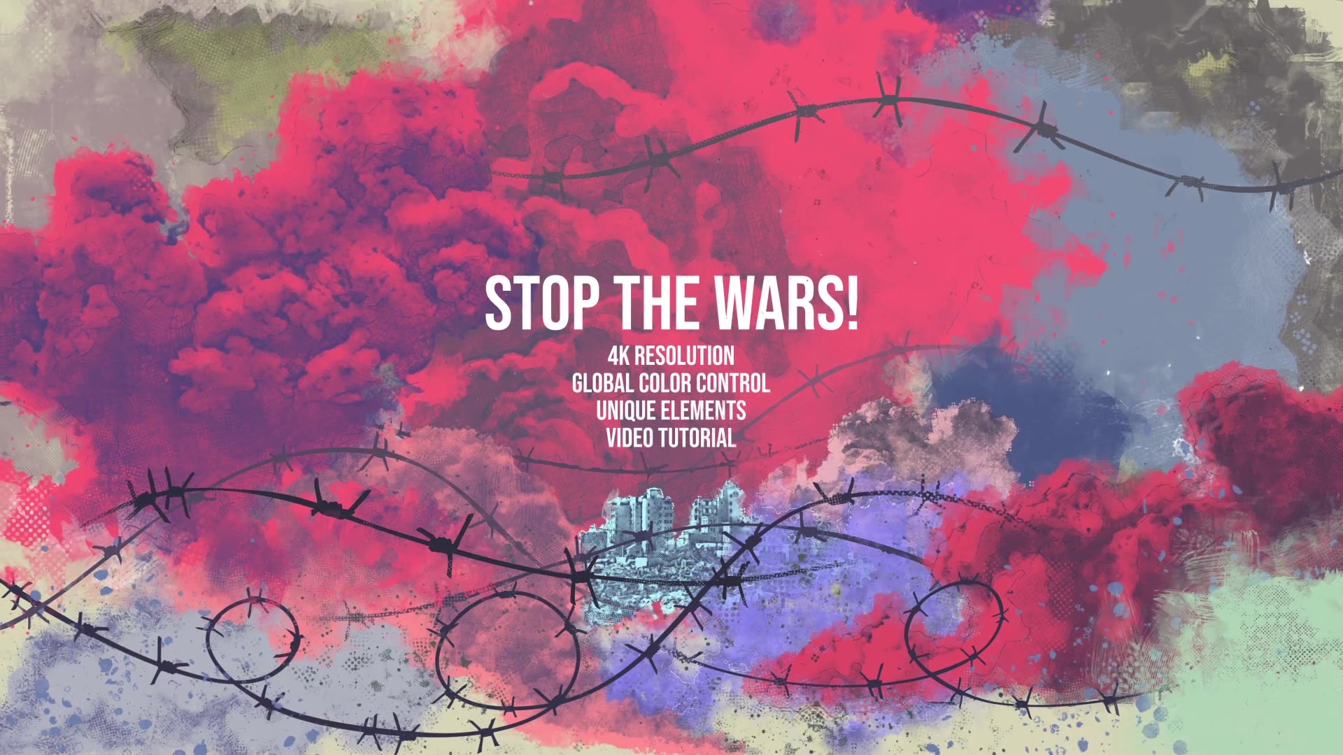 Stop the WARS/ Terror/ World War Trailer/ Barbed Wire/ Bomb/ Explosions/ Smoke/ Ruins/ Crisis/ Death Videohive 29398538 After Effects Image 5