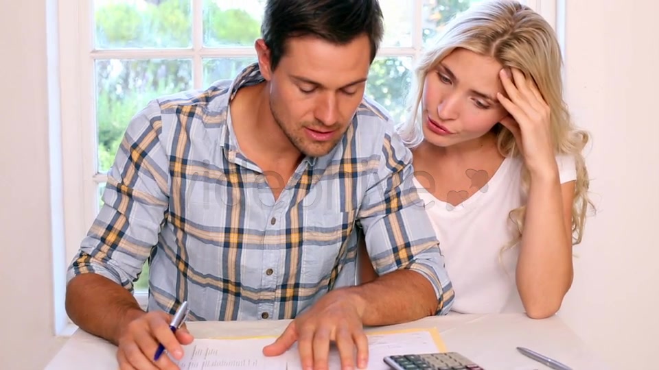 Stressed Young Paying Their Bills Together  Videohive 8505792 Stock Footage Image 4