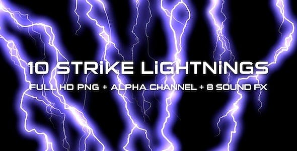 Strike Lightnings Pack of 10 - Videohive Download 4090103