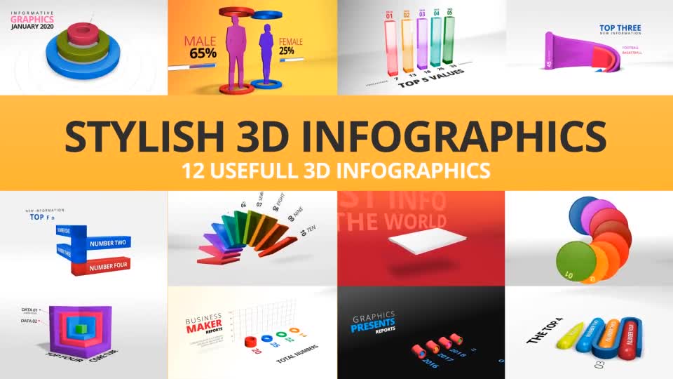 Stylish 3D Infographics Videohive 24239322 After Effects Image 1