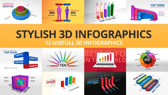 Stylish 3D Infographics - 24239322 Videohive Download
