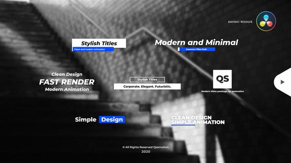 Stylish and Minimal Titles Pack For DaVinci Resolve - 33660014 Videohive Download