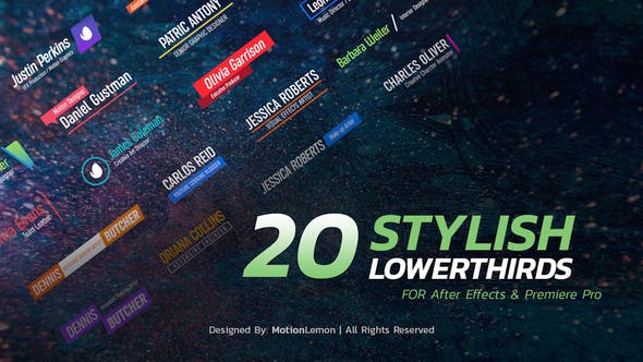 Stylish Lower Thirds Pack - Videohive Download 23864262