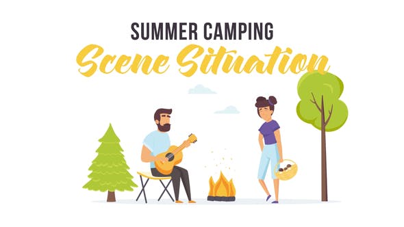 Summer camping Scene Situation - 27608511 Videohive Download