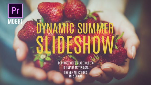 Summer Dynamic Slideshow MOGRT - Videohive 26170518 Download
