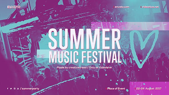 Summer Music Festival / Dance Event Promo / EDM Party Invitation / Night Club - 20136953 Videohive Download