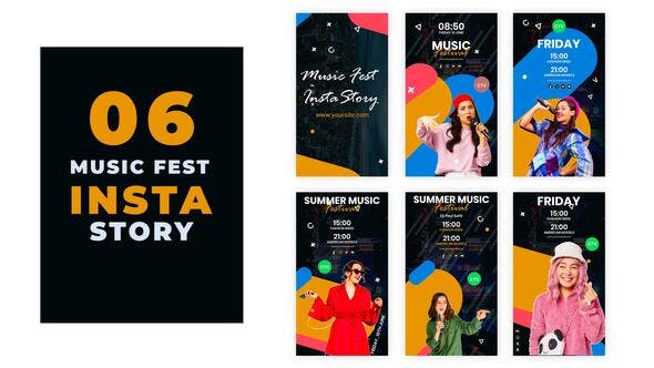 Summer Music Festival Instagram Story Pack - Videohive Download 39141578