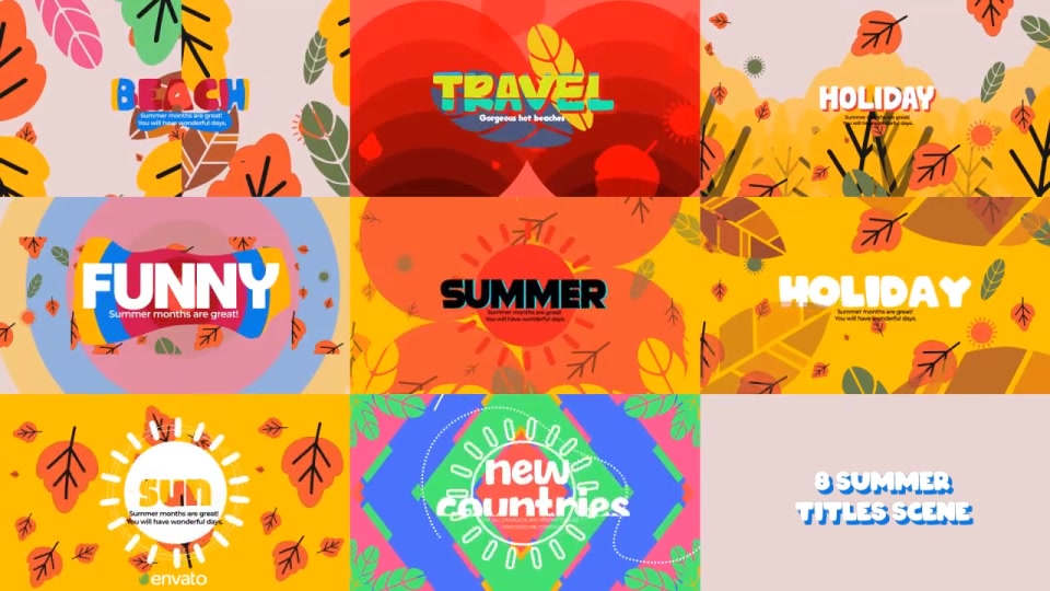 Summer Titles Scenes Pack Videohive 38104968 After Effects Image 2