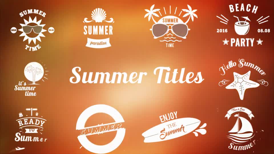 Summer/Holiday Title Pack 2 Videohive 16575638 After Effects Image 1
